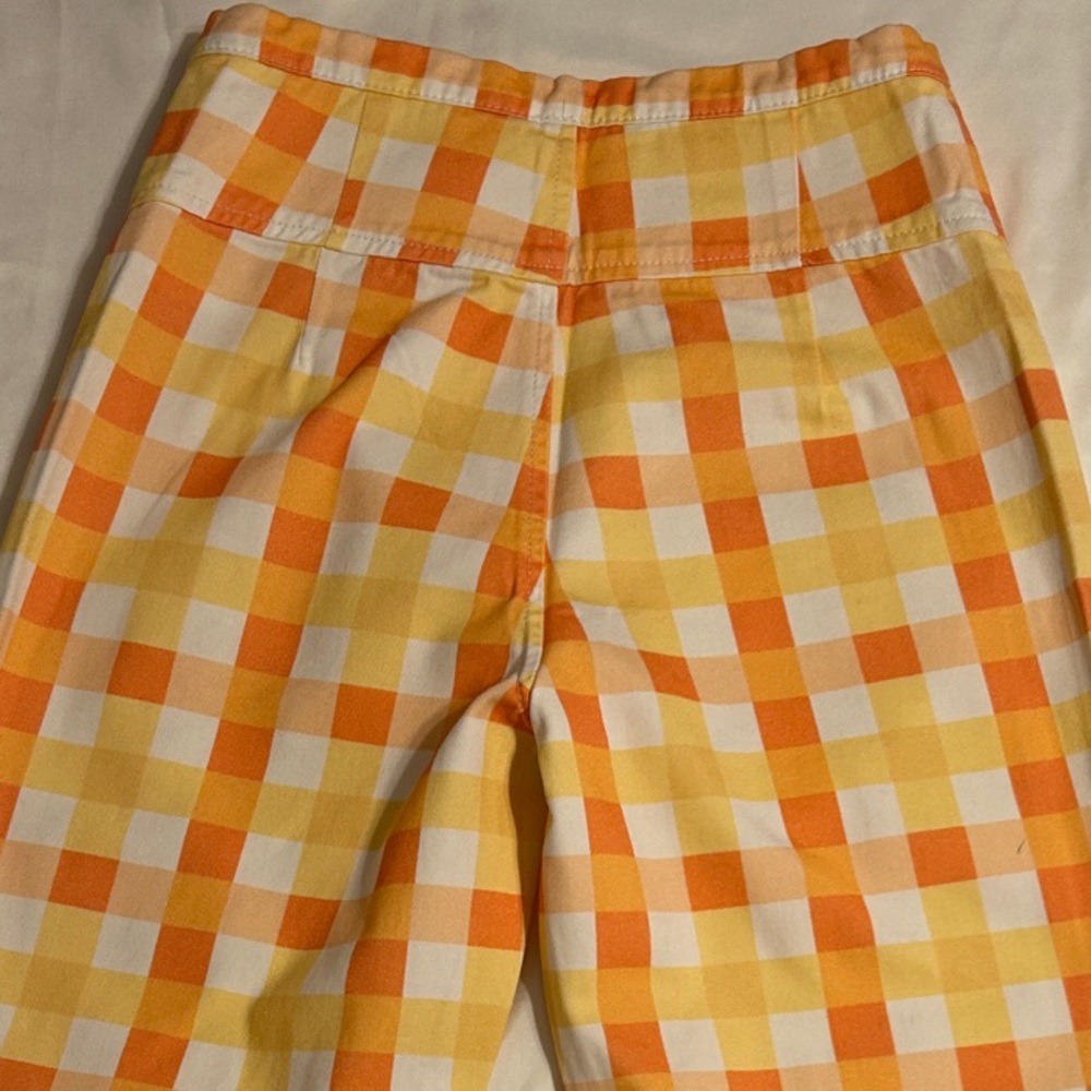 Free People NWOT!!! She’s All That Orange Plaid Straight Leg Pants - Picture 9 of 11